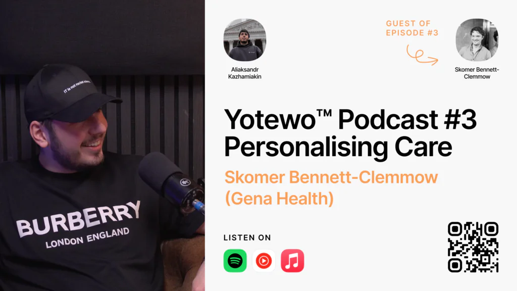cover Yotewo Podcast #3 Personalising Care – Skomer Bennett-Clemmow (Gena Health)